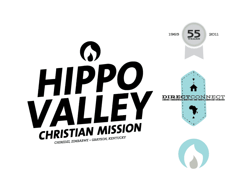 Hippo Valley Christian Mission Type Lockup and 3 accompanying logos