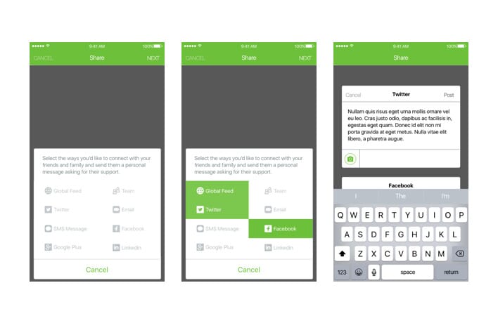 Social sharing comp