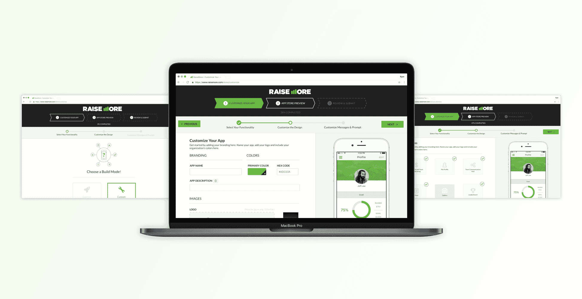 image After signing up, you’re invited to customize your app - which is released to the app store after your subscription is confirmed through our signup UI.